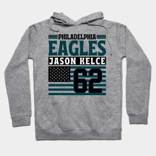 Philadelphia Eagles Kelce 62 American Flag Football Hoodie